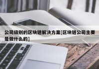 公司级别的区块链解决方案[区块链公司主要是做什么的]