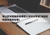 海口区块链骗局有哪些公司可以举报[海南区块链交易所在哪]